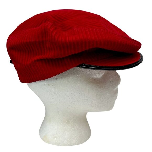 Vintage Cornell Caps Corduroy Hat Ivy League Red Newsboy 7 1/8 Rare Find! - Picture 12 of 15